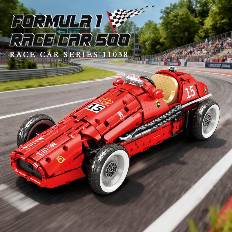 Reobrix F1 Car Building Set for Adults, Retro Formula Racing Model Kit, Classic 1:8 Scale Collectible Race Car Display for Home&Office Decor, Creative Gifts for Adults,1809 PCS - Image 2