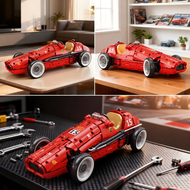 Reobrix F1 Car Building Set for Adults, Retro Formula Racing Model Kit, Classic 1:8 Scale Collectible Race Car Display for Home&Office Decor, Creative Gifts for Adults,1809 PCS - Image 5