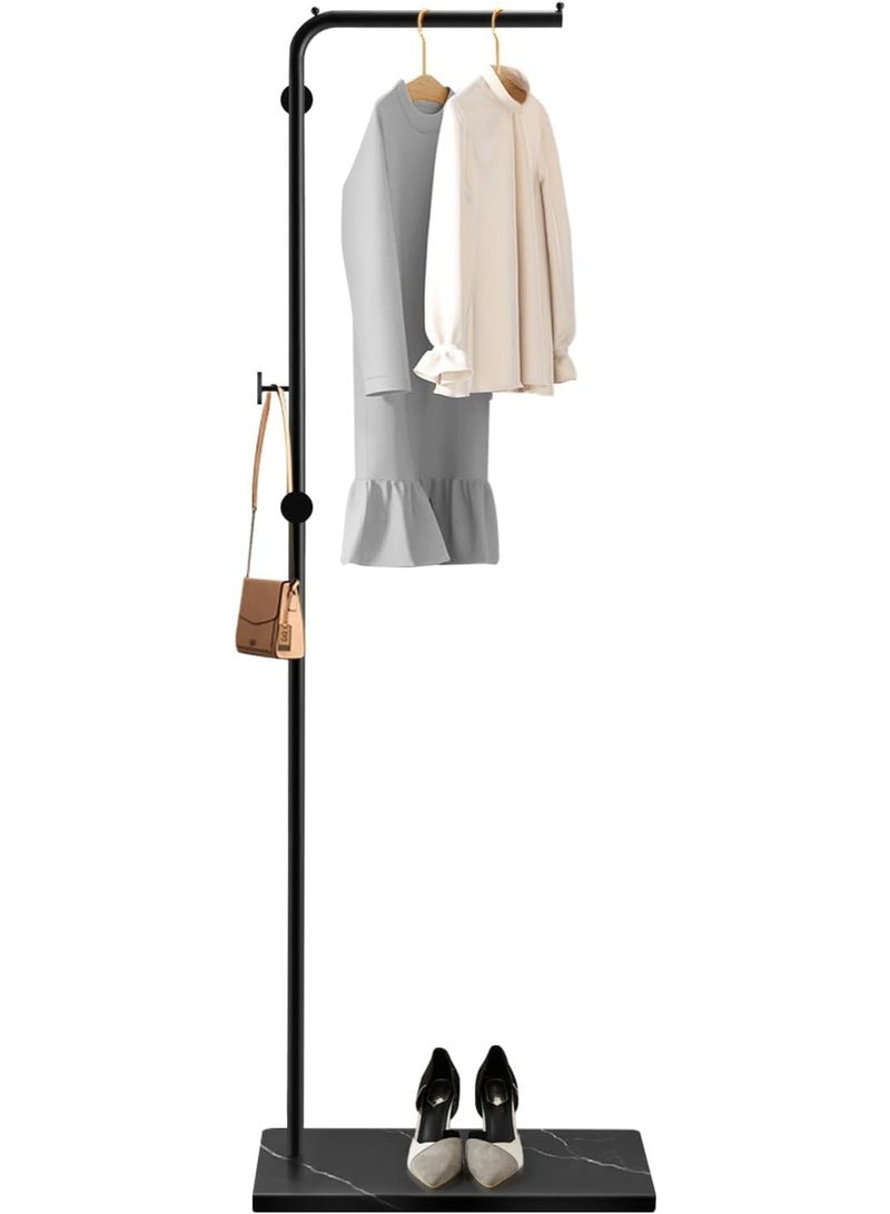 علاقة معاطف معدنية قائمة بذاتها مع عارضة و3 خطافات، علاقة معاطف عصرية بقاعدة رخامية، حامل معاطف للمدخل، غرفة النوم، غرفة المعيشة، المكتب - Image 1