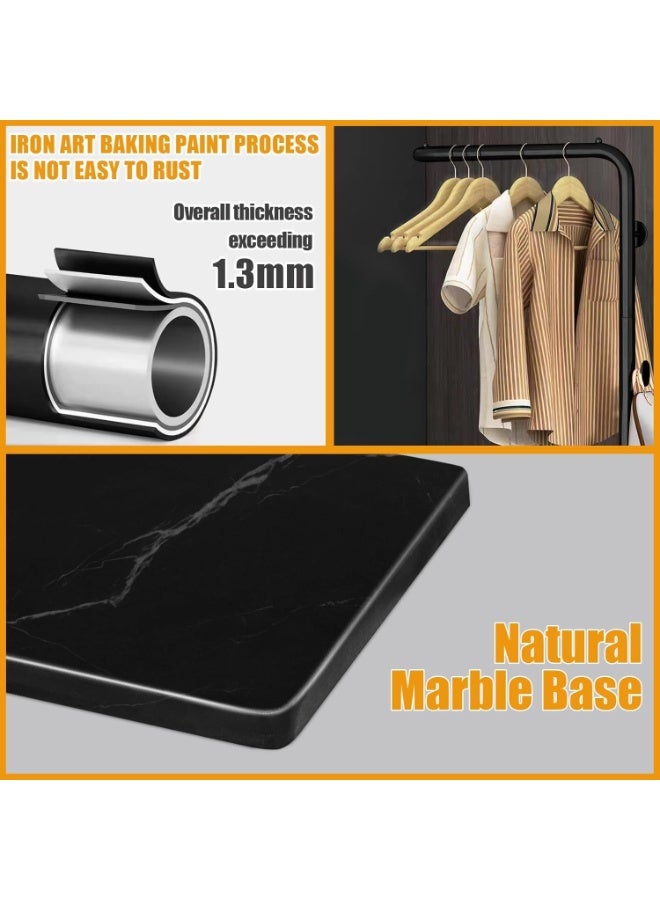 علاقة معاطف معدنية قائمة بذاتها مع عارضة و3 خطافات، علاقة معاطف عصرية بقاعدة رخامية، حامل معاطف للمدخل، غرفة النوم، غرفة المعيشة، المكتب - Image 2