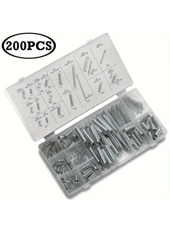 200pcs Metal Steel Spring Set Compression Tension Springs Hardware Accessory Kit With Storage Case - Image 5