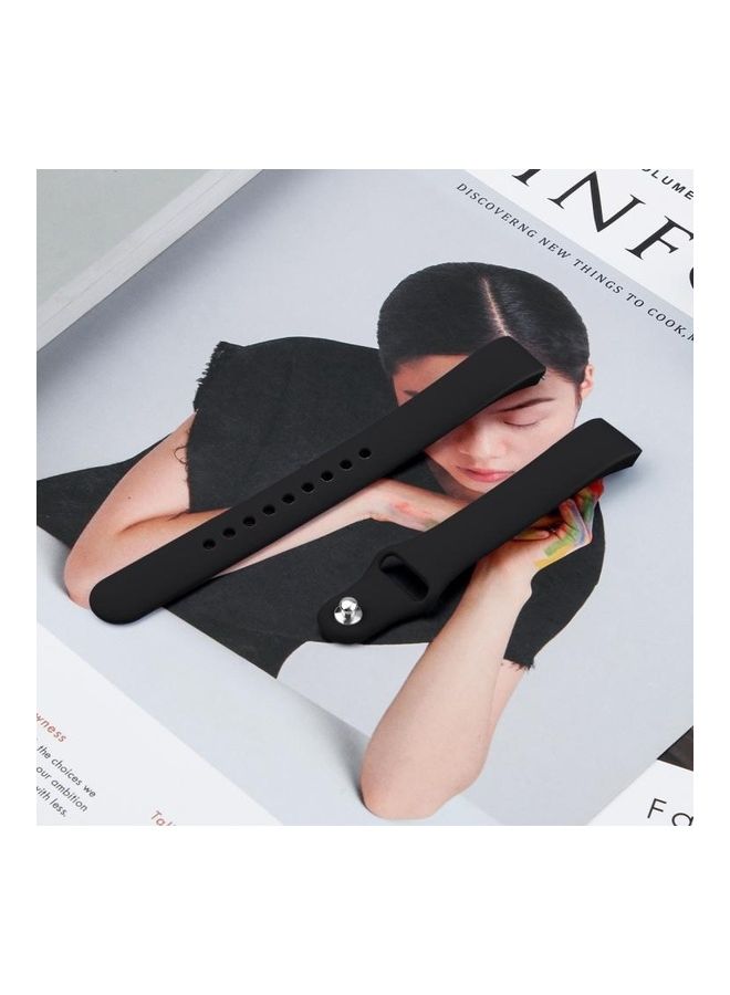 NIBEMINENT Solid Color Silicone Strap A Type Size: Large Size For Fitbit Inspire HR Black - Image 5