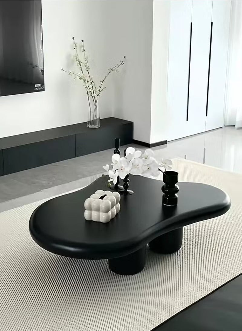 طاولة جانبية بتصميم عصري لغرفة المعيشة وأثاث المنزل على الطراز الشمالي وطاولة قهوة غير منتظمة الشكل على شكل سحابة وطاولة شاي صغيرة بسيطة على شكل منزل لغرفة المعيشة والشرفة والحديقة وطاولة غرفة المعيشة وغرفة النوم 120 سم - Image 3