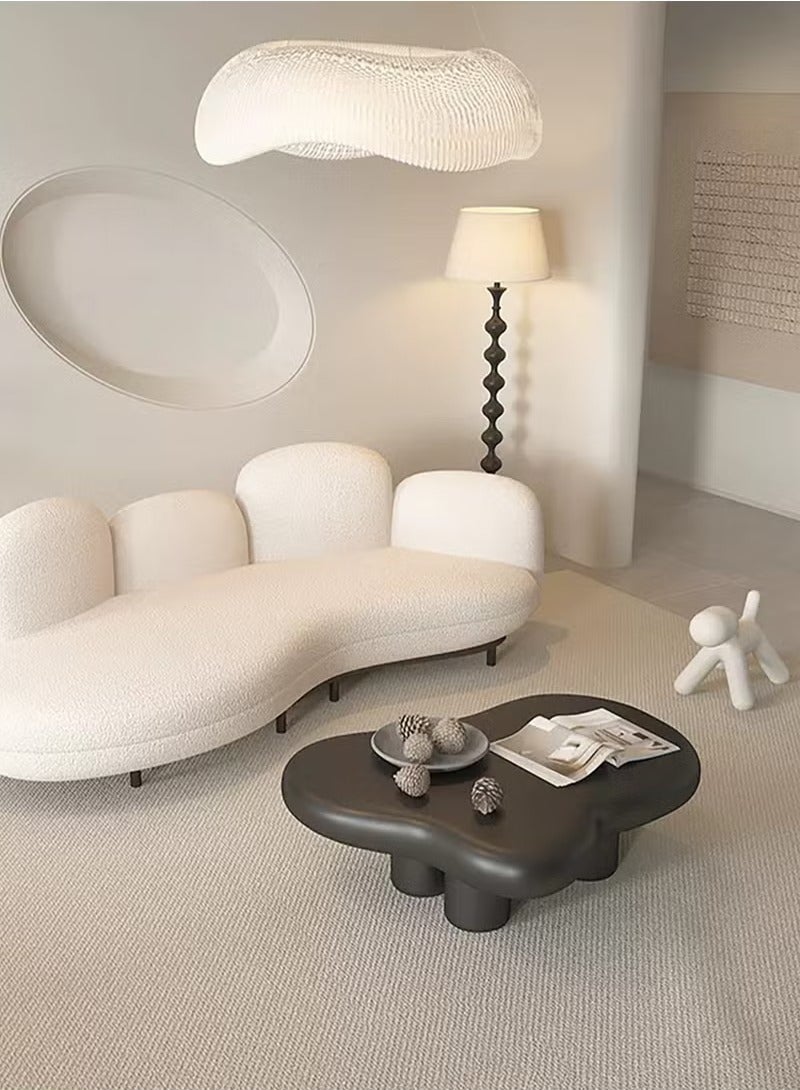 طاولة جانبية بتصميم عصري لغرفة المعيشة وأثاث المنزل على الطراز الشمالي وطاولة قهوة غير منتظمة الشكل على شكل سحابة وطاولة شاي صغيرة بسيطة على شكل منزل لغرفة المعيشة والشرفة والحديقة وطاولة غرفة المعيشة وغرفة النوم 120 سم - Image 5