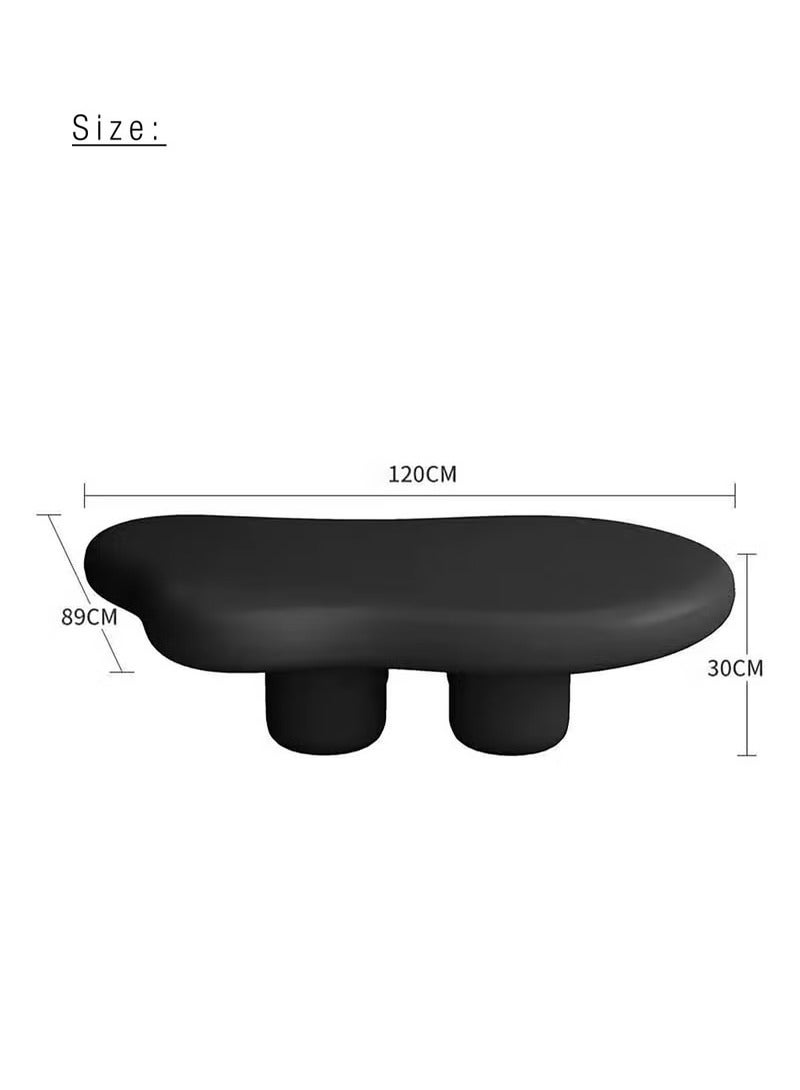 طاولة جانبية بتصميم عصري لغرفة المعيشة وأثاث المنزل على الطراز الشمالي وطاولة قهوة غير منتظمة الشكل على شكل سحابة وطاولة شاي صغيرة بسيطة على شكل منزل لغرفة المعيشة والشرفة والحديقة وطاولة غرفة المعيشة وغرفة النوم 120 سم - Image 2