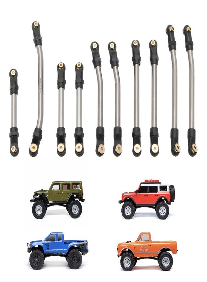 MEUS RACING مجموعة وصلات هيكل وتوصيلات توجيه عالية الخلوص من التيتانيوم من MEUS Racing SCX24 لسيارة Axial SCX24 C10 Bronco Wrangler 1/24 RC Crawler (سبائك التيتانيوم) - Image 1