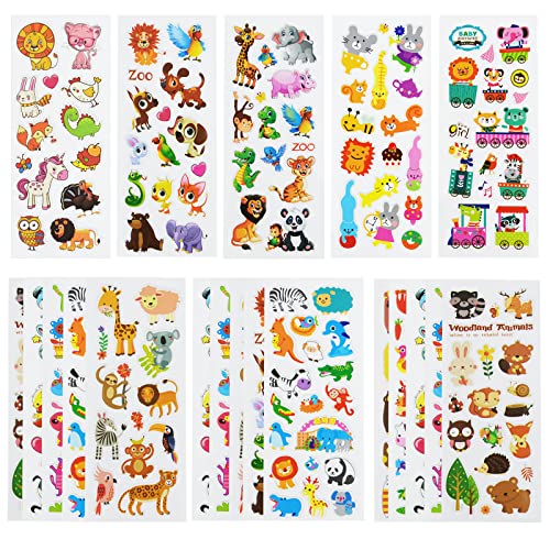 DaiUni 24 Sheets400 Animal 3D Puffy Stickers for Toddlers Kids Bulk Preschool Sticker Sheets for Reward Craft Scrapbooking - Image 1