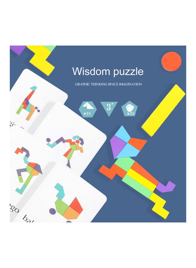 Wooden DIY Tangram Jigsaw Puzzle - Image 3