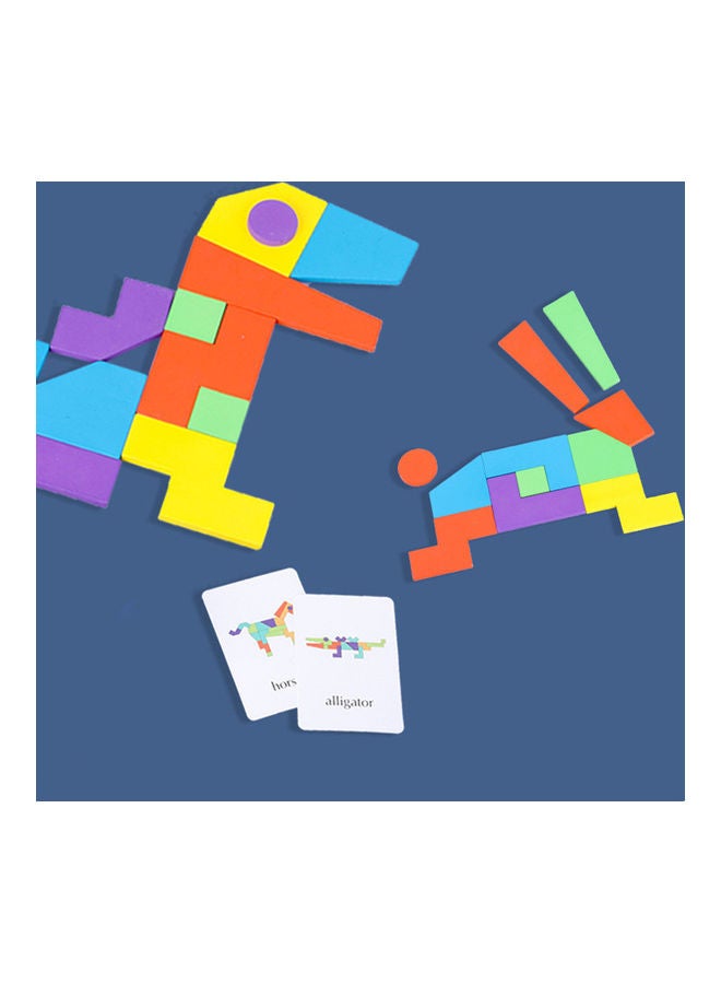 Wooden DIY Tangram Jigsaw Puzzle - Image 2