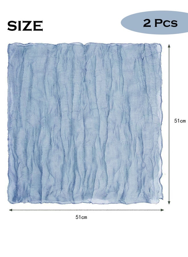 2 Pcs Translucent Napkin Tablecloth for Wedding Reception Bridal Shower Party Decoration Napkin 51CM  - Image 2