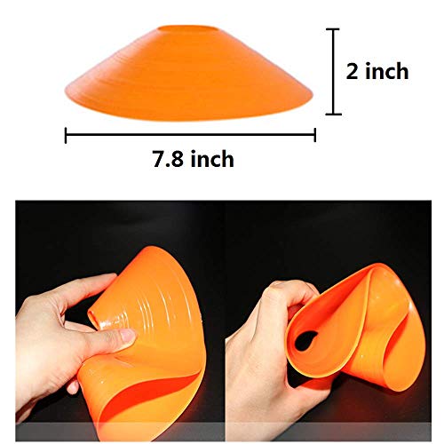 YOQXHY Soccer Cones (50 Pcs), Disc Cone Agility Training Sports Cone Plastic with Carry Bag & Holder for Football Basketball Drills Field Markers, (5 Colors) - Image 2