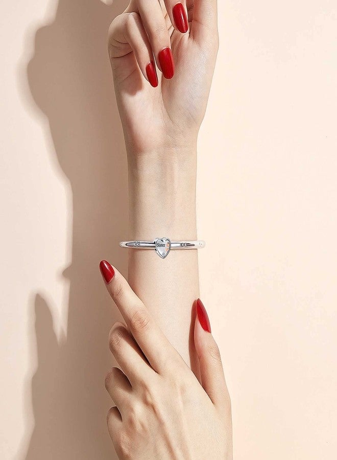 KunBead Rose Heart Love Sister Bead Charms Compatible with Pandora Bracelets - Image 5