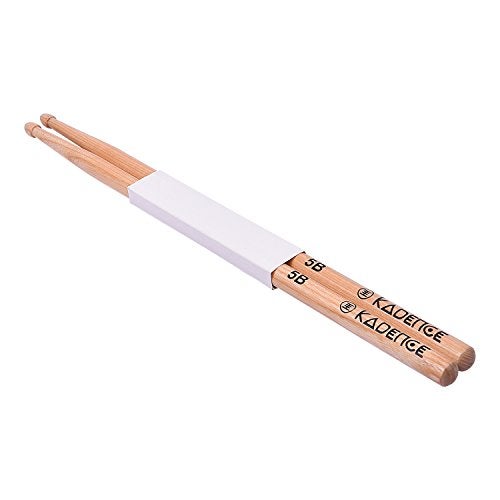 Kadence Classic Drum Sticks Hickory Wood, Wooden Tip For Kids, Begginers and Adults (5B) - Image 1