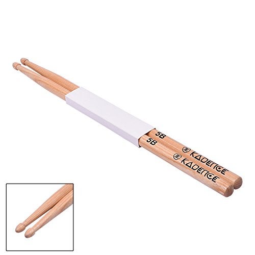 Kadence Classic Drum Sticks Hickory Wood, Wooden Tip For Kids, Begginers and Adults (5B) - Image 2