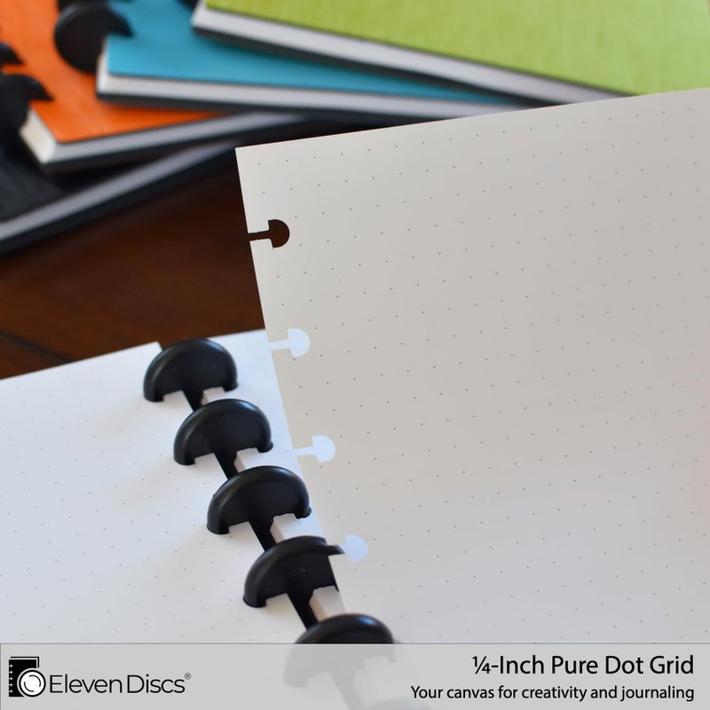 Eleven Discs Discbound Paper, Junior Size Pure Dot Grid Sheets - Premium 120gsm Heavyweight Notebook & Planner Refills - 8 Discs, 5.5 x 8.5 in - Punched for Circa, Arc, TUL (50 Sheets) - Image 3