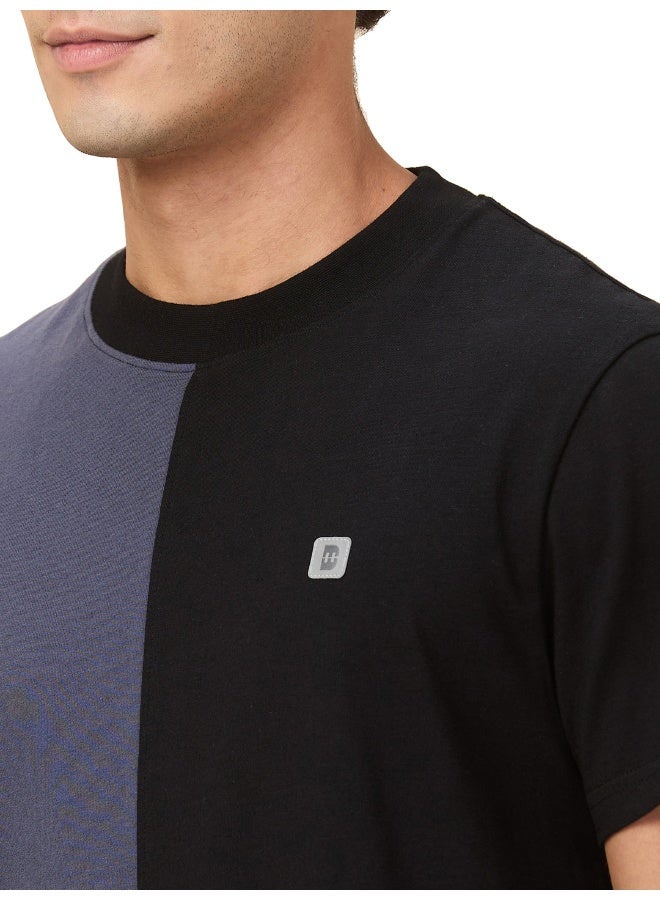 Being Human Mens Black Colorblocked Round Neck Short Sleeve T-Shirt - Image 4