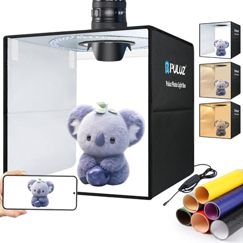 PULUZ 1640cm Foldable Portable Photo Studio Light Box Adjustable Brightness Light Box Photography Lighting Shooting Tent Kit with LED Lights and 12 Colors Backdrop - Image 1