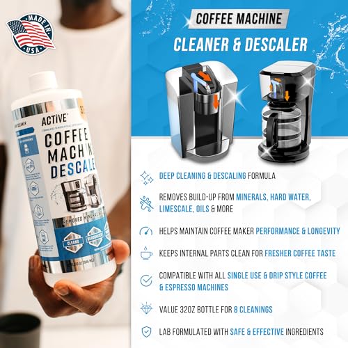 ACTIVE Coffee Machine Descaler Descaling Solution - 32oz (8 Uses) Compatible with Keurig,Nespresso,Breville,Delonghi, Jura, Ninja - Espresso Coffee Maker Cleaner,Coffee Pot Cleaning Limescale Remover - Image 3