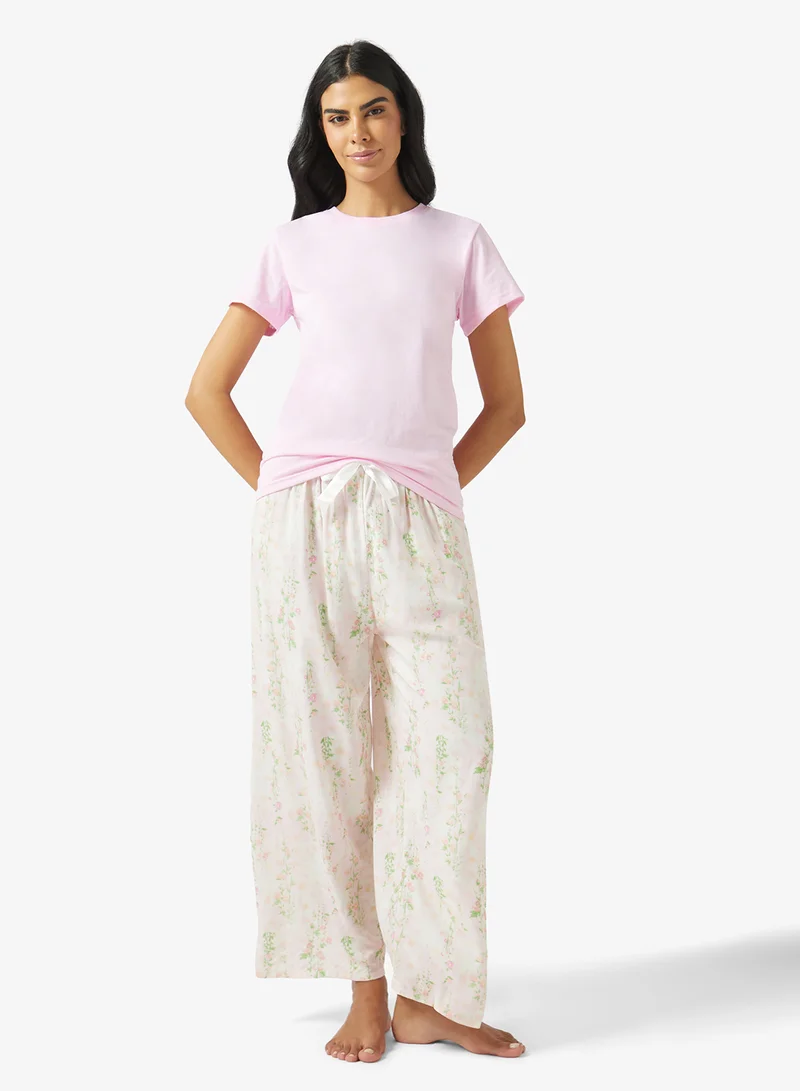 T-Shirt With Print Pant Pyjama Set