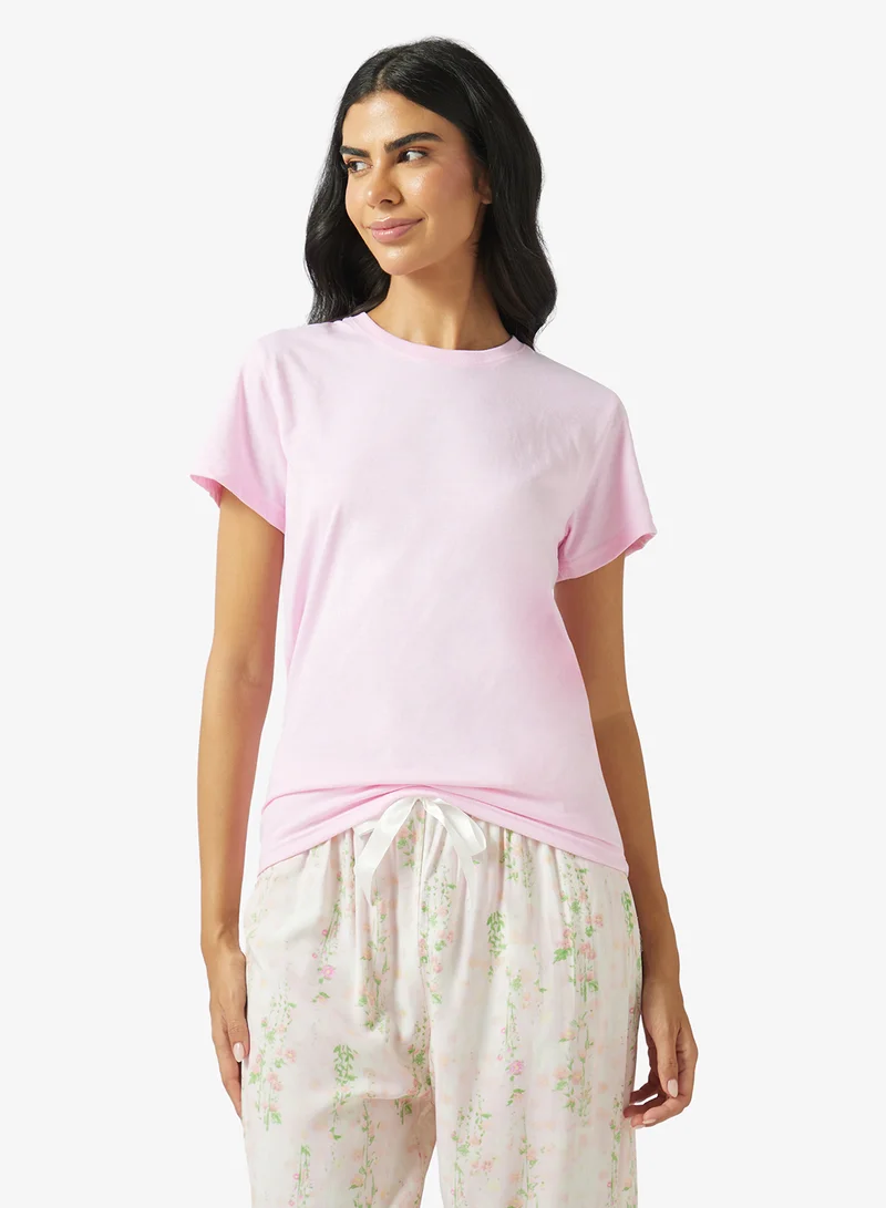 Ella  T-Shirt With Print Pant Pyjama Set for Women | Best Price UAE