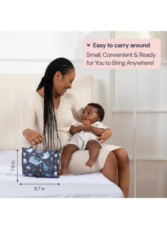 BabbleRoo Baby Changing Pad - Comfortable Portable Changing Pad, Compact, Fits In Any Diaper Bag - Lightweight And Soft With Cute Designs, Convenient Pockets, Extra Head Support - Sea Animals  - Image 2
