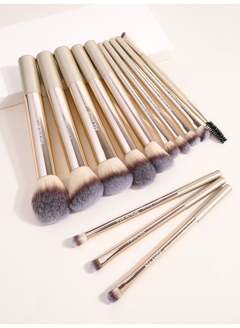 MAANGE 13Pcs Makeup Brush Set, Professional Makeup Brush Sets- Including Blush Brush, Contour Brush, Foundation Brush, Concealer Brush, Eye Shadow Brush(Gold) - Image 3