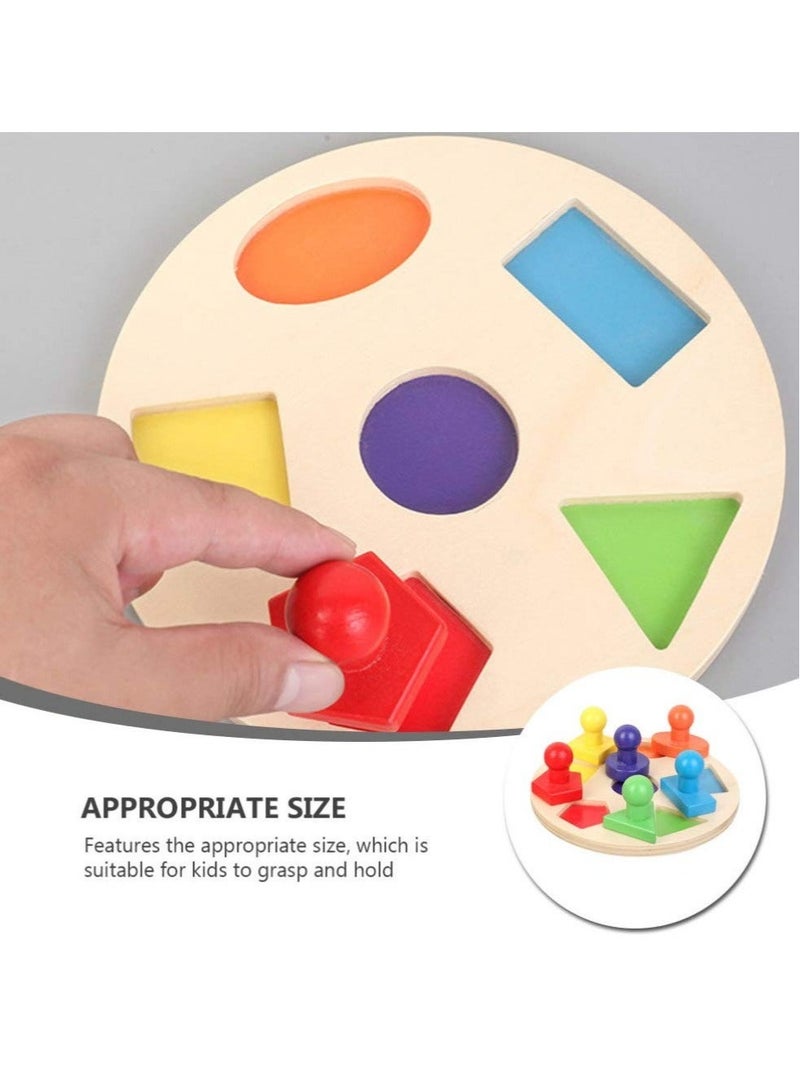 كابتن تيك Wooden Toy, Geometric Shape Sorter, Color Match Puzzles, Early Educational Developmental Toy, Montessori Toys Gift for Toddler Kids Preschoolers - Image 3