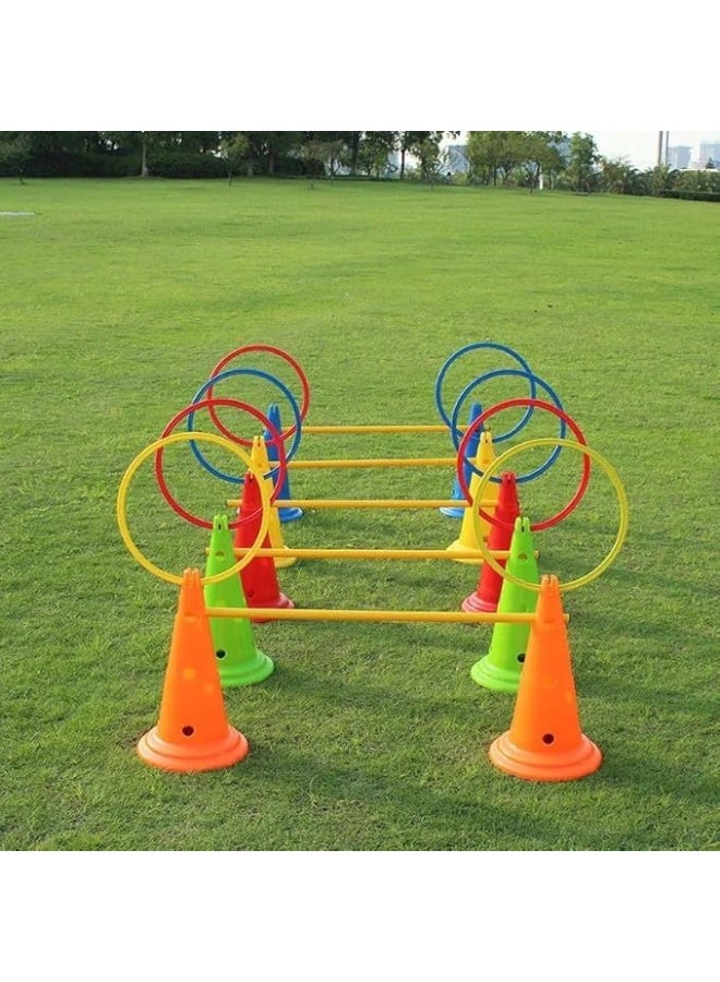 QSHOP QSHOP® 6Pcs Soccer Agility Training Rings for Coaches, Speed and Agility Training Equipment, Speed and Agility Training Equipment, Football Hoops, Sports Equipment, Plastic  - Image 4
