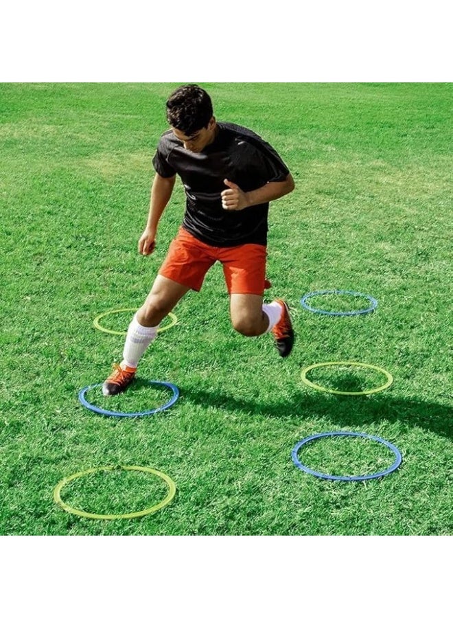QSHOP QSHOP® 6Pcs Soccer Agility Training Rings for Coaches, Speed and Agility Training Equipment, Speed and Agility Training Equipment, Football Hoops, Sports Equipment, Plastic  - Image 5