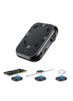Magnetic Portable Charger, 5000mAh Wireless Magnetic Power Bank, Smallest 3-in-1 Magsafe Power Bank, 22.5W Fast Charging USB-C Magsafe Battery Pack for iPhone 15/14/13 Series and more, Airpods