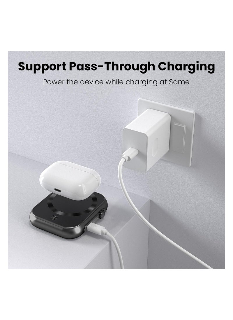 SYOSI - Magnetic Portable Charger, 5000mAh Wireless Magnetic Power Bank, Smallest 3-in-1 Magsafe Power Bank, 22.5W Fast Charging USB-C Magsafe Battery Pack for iPhone 15/14/13 Series and more, Airpods - Image 1
