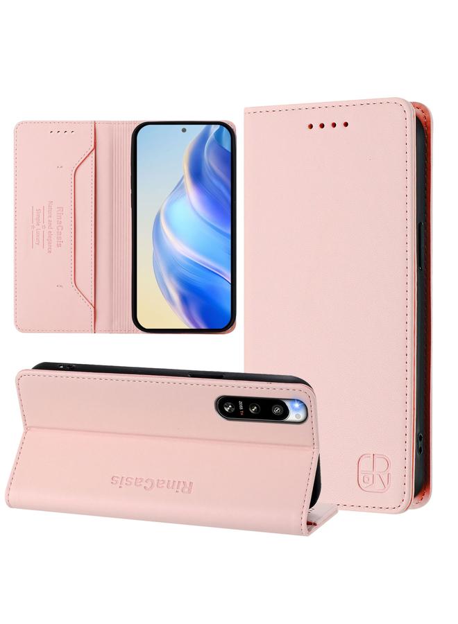 erorex Case For Sony Xperia 5 IV RC01 Dual-Folded Magnetic Suction RFID Leather Phone Case - Image 1