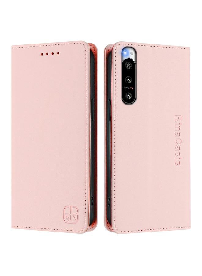 erorex Case For Sony Xperia 5 IV RC01 Dual-Folded Magnetic Suction RFID Leather Phone Case - Image 2