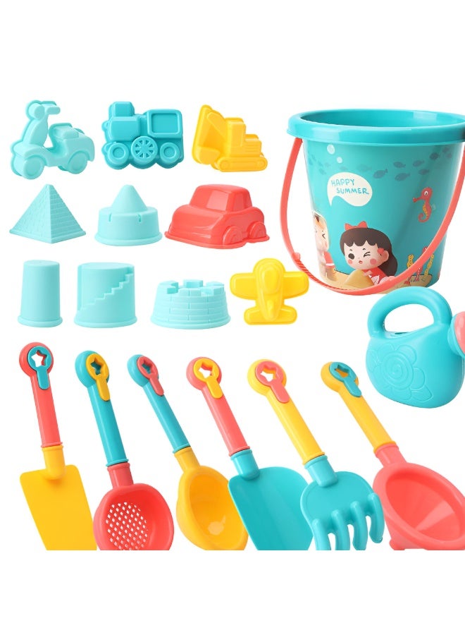 LOOFI Kids Summer Beach Toy Set – Plastic Bucket, Shovels, Watering Bottle & Water Toys – Safe Play Tools for Skill Development - Image 2