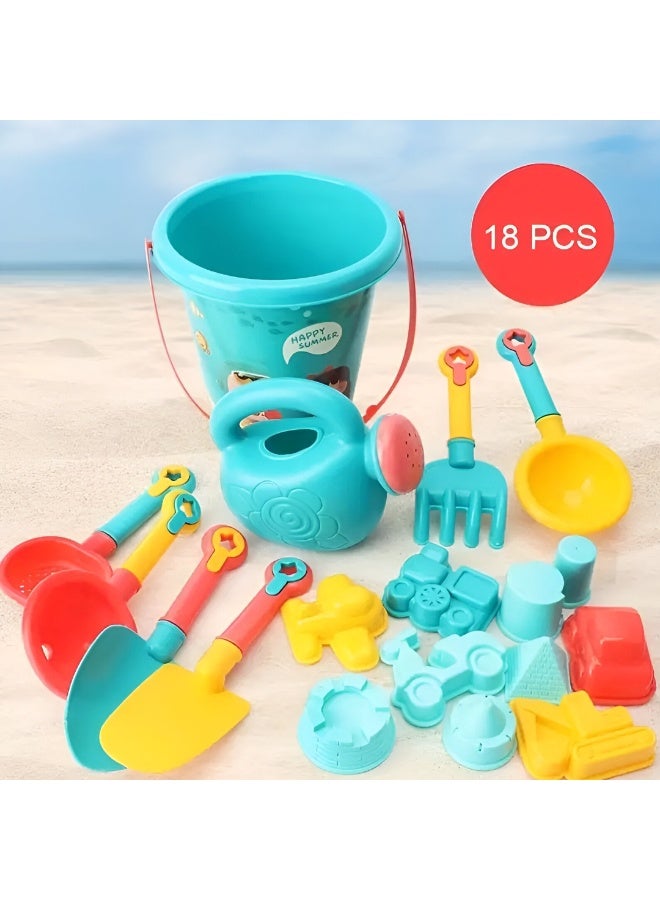 LOOFI Kids Summer Beach Toy Set – Plastic Bucket, Shovels, Watering Bottle & Water Toys – Safe Play Tools for Skill Development - Image 3