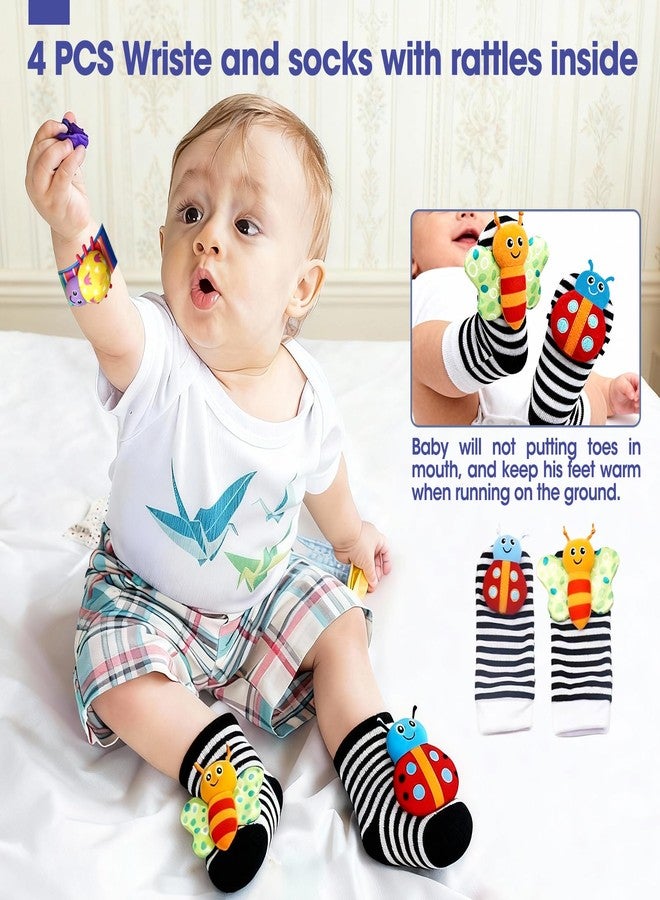 AZEN 16 Pack Baby Rattles Teething Toys 3-6 Months, Baby Toys 0-6 Months, Newborn Infant Toys 6-12 Months, Essentials Must Haves Wrist Socks Toddler Stocking Stuffers Christmas Gifts (Bright) - Image 4