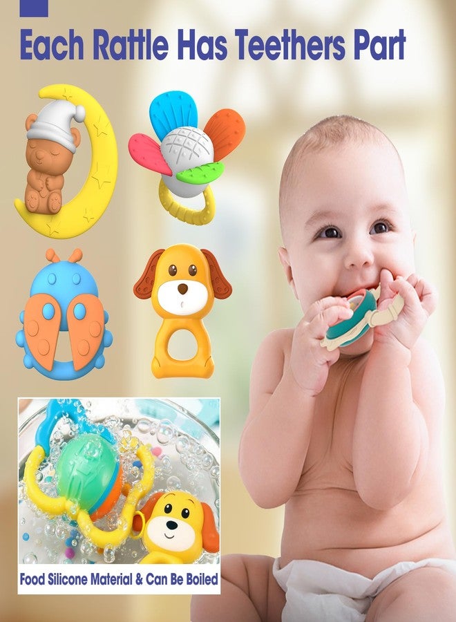AZEN 16 Pack Baby Rattles Teething Toys 3-6 Months, Baby Toys 0-6 Months, Newborn Infant Toys 6-12 Months, Essentials Must Haves Wrist Socks Toddler Stocking Stuffers Christmas Gifts (Bright) - Image 3