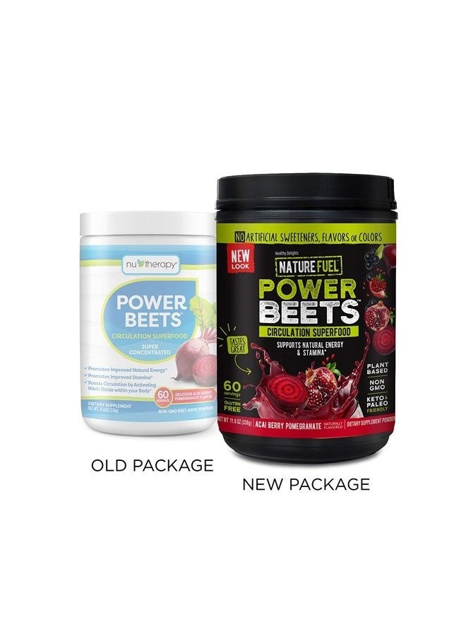 SlimFast - Nature Fuel Power Beets Powder, Delicious Acai Berry Pomegranate, Concentrated Superfood Supplement, Supports Circulation, Natural Energy & Stamina, Non-GMO, 60 Servings - Image 1