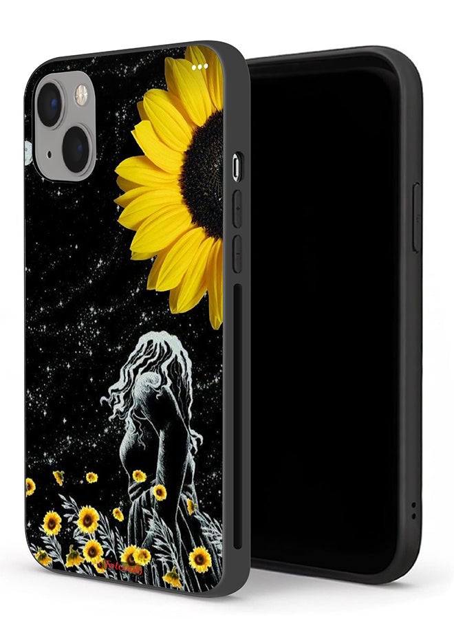 Tolwak Apple iPhone 13 mini Protective Case Girl Look At Moon Art - Image 1