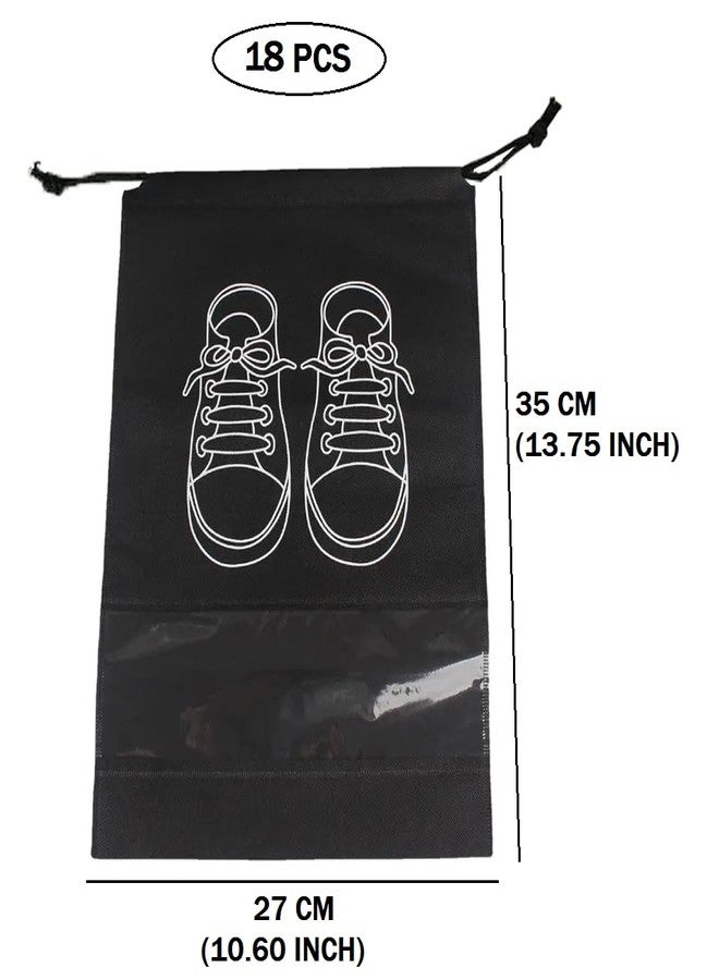 Luxula Portable Travel Shoe Storage Bags Dustproof Drawstring Shoes Bags with Transparent Slot Waterproof Packing Organizers for Women Men (18 Pcs) - Image 5