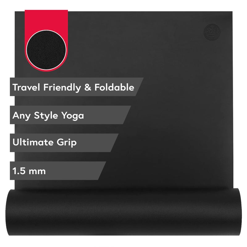 Manduka GRP Adapt Travel Yoga Mat 71 15mm Foldable Travel friendly Ultimate Grip Sweat ready for Any Style of Yoga 71 x 24 x 116 inches Carbon - Image 2