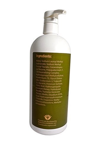 Keratin Express Shampoo Sulfate Free Gentle on Color Treated For all Hair Types Creates Volume Daily Use, 32 fl oz - Image 2