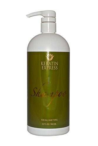 Keratin Express Shampoo Sulfate Free Gentle on Color Treated For all Hair Types Creates Volume Daily Use, 32 fl oz - Image 1