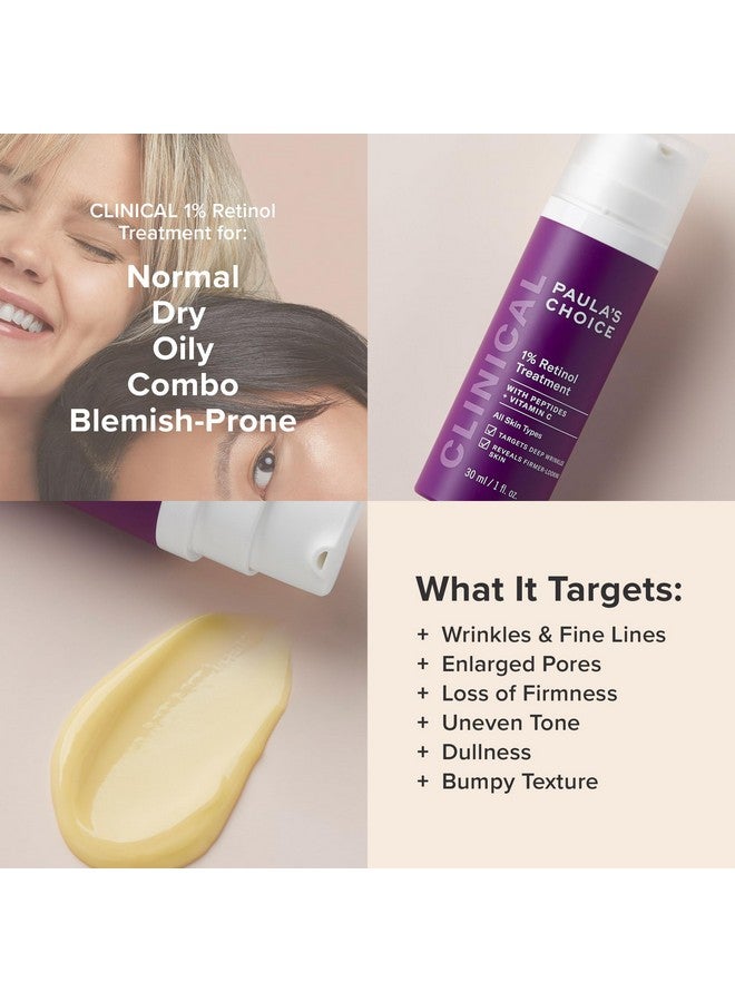 باولاز تشويس كريم علاجي سريري يحتوي على 1% ريتينول مع الببتيدات وفيتامين سي ومستخلص عرق السوس، مضاد للشيخوخة والتجاعيد، 1 أونصة - Image 2