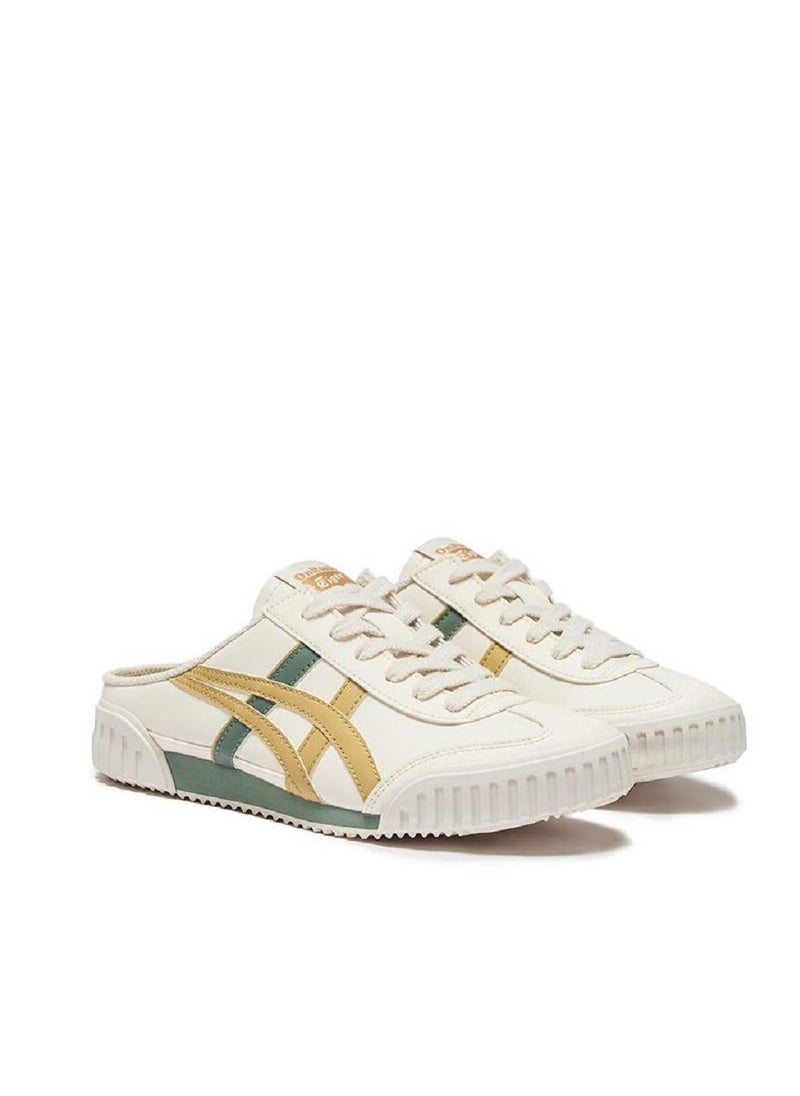 Onitsuka Tiger Machuation Sabot Slip-On Sandals Athlesiure/Colorblock Beige/Yellow/Green For Men/Women/Students  - Image 2