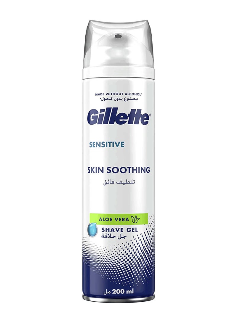 Gillette Sensitive Shaving Gel, SKIN SOOTHING with Aloe Vera | 200ml