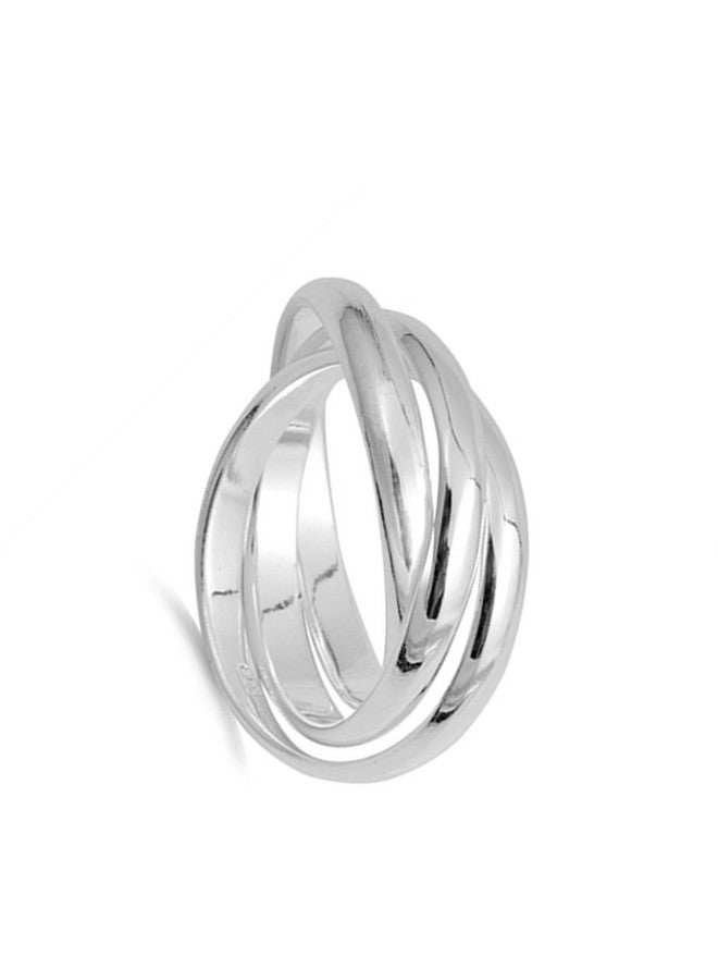 Sac Silver Triple 3Mm Rolling Wedding Ring New .925 Sterling Silver Stacked Band Size 13 - Image 2