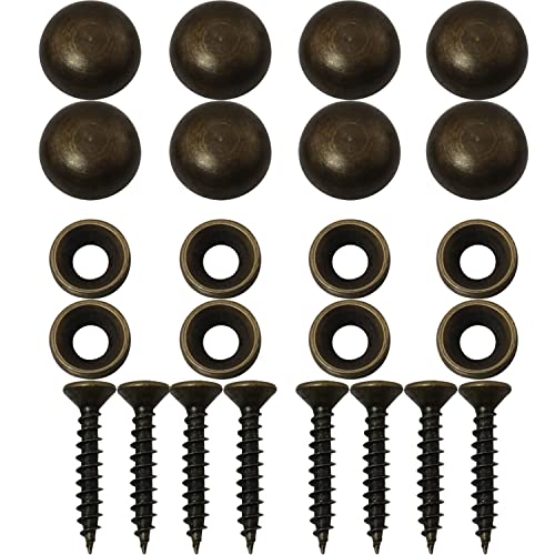DGBRSM 8pcs Pure Brass Decorative Screws with Caps Used as Mirror Screw Mirror Fixing Screws Cover Self-Tapping Screws (15mm, Bronze) - Image 1