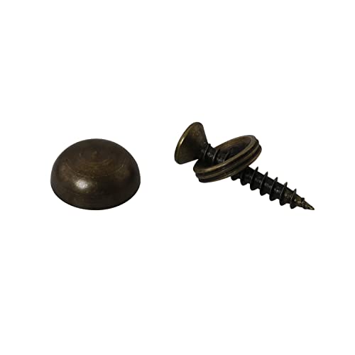 DGBRSM 8pcs Pure Brass Decorative Screws with Caps Used as Mirror Screw Mirror Fixing Screws Cover Self-Tapping Screws (15mm, Bronze) - Image 3