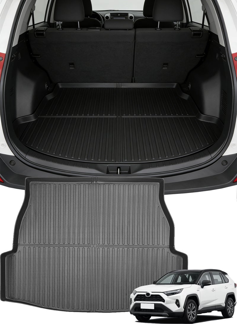 Delehehe RAV4 Cargo Liner - Trunk Mat for Toyota RAV4 2019-2024 2025,Custom Fit Car Trunk Mat,All Weather Cargo Mat for RAV4 Accessories,100% Protection TPE - Easy-to-Wash - Image 1